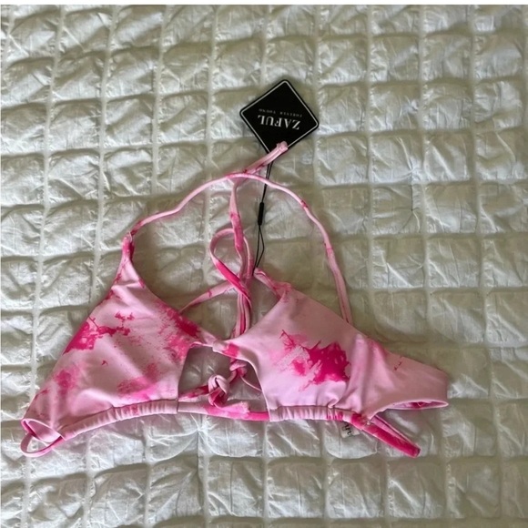 Zaful Pink Bikini with Tie-Dye Effect bikini top only - Picture 7 of 7